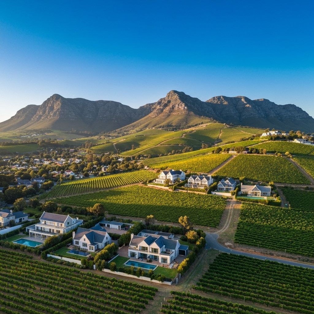 Helderberg mountains meeting False Bay at golden hour